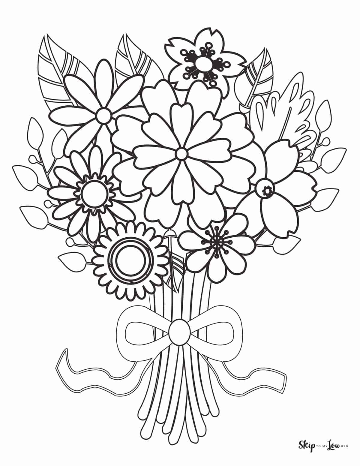 Flower coloring pages skip to my lou