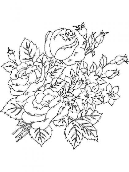 Flowers coloring pages for adults