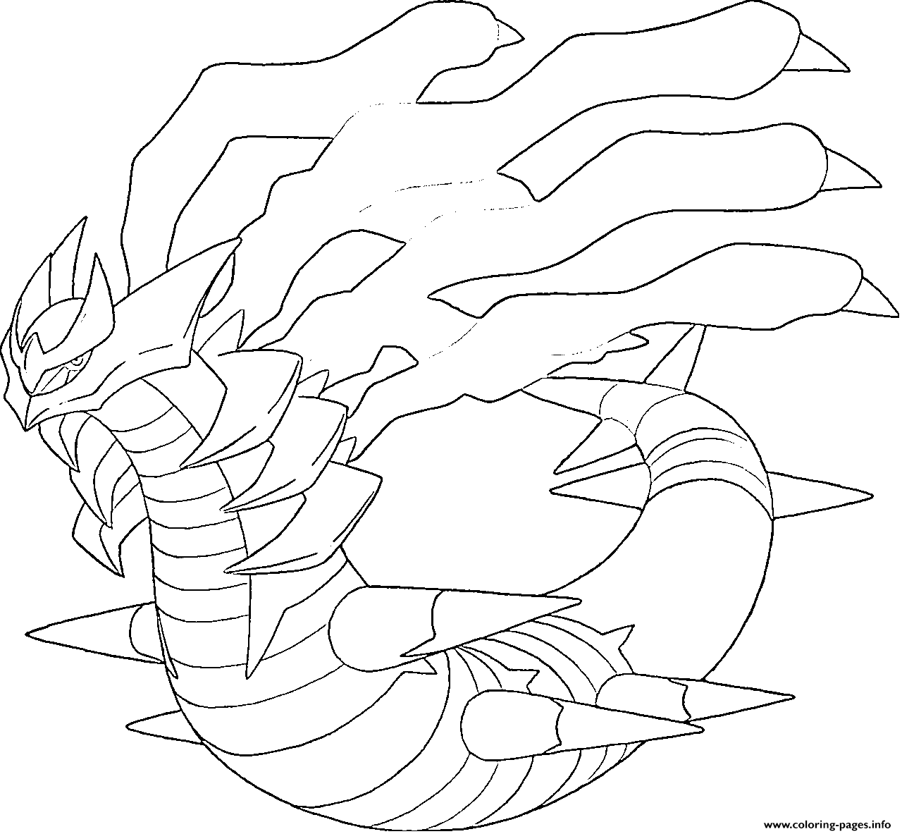 Giratina o platine generation coloring page printable