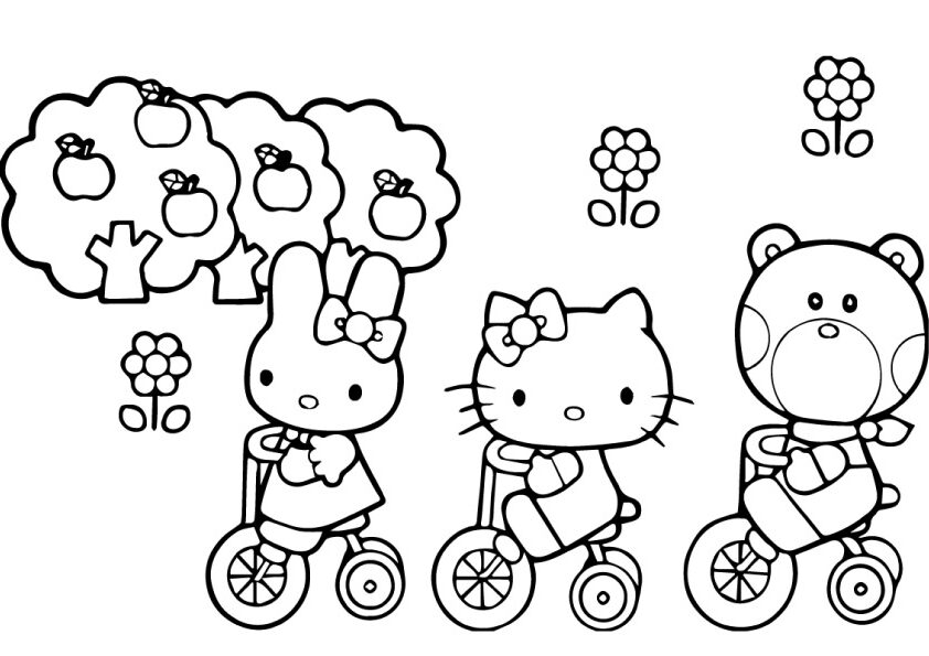 Free printable hello kitty coloring pages for kids