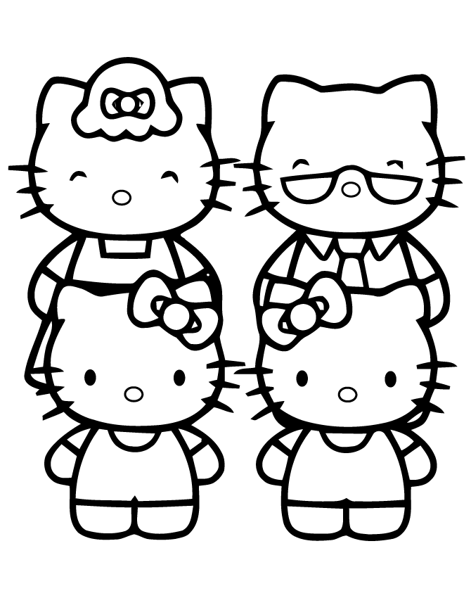 Hello kitty and friends coloring pages printable for free download