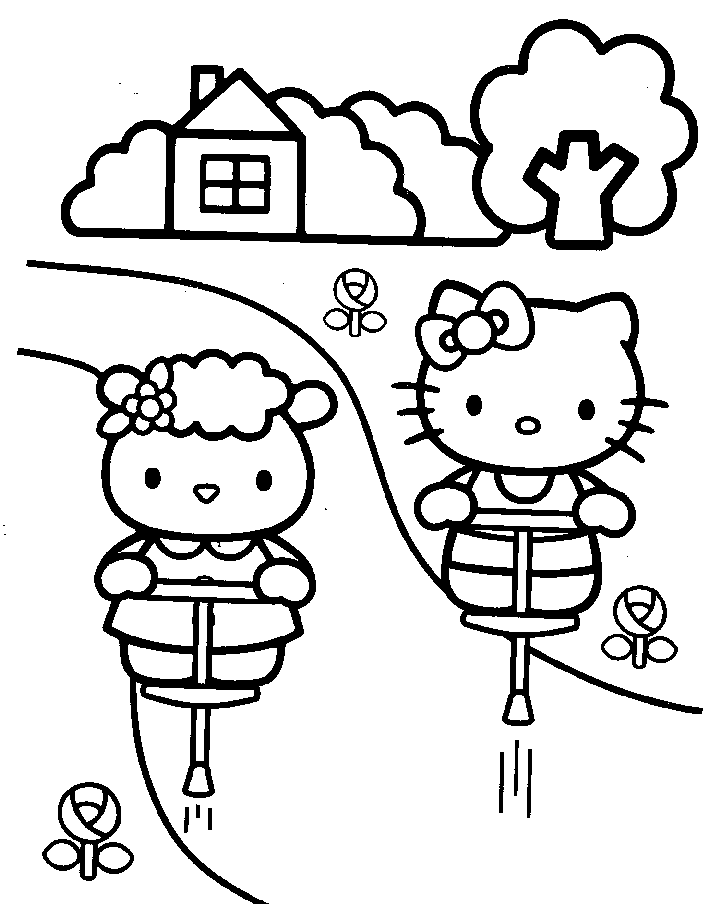 Hello kitty and friends coloring pages printable for free download