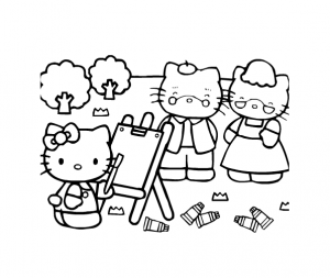 Coloriage hello kitty et son amie