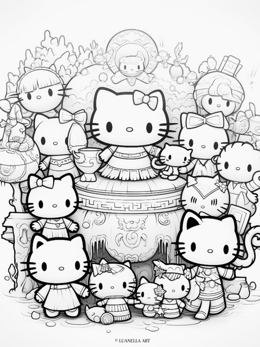 Sanrio characters coloring page â luanella art