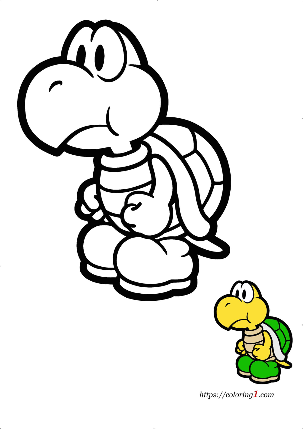 Mario koopa troopa coloring pages