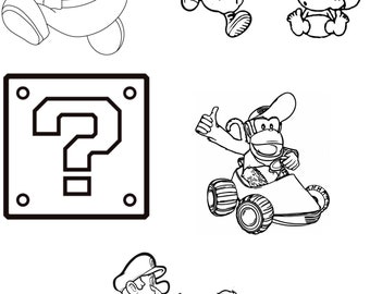 Super mario bros digital download coloring pages