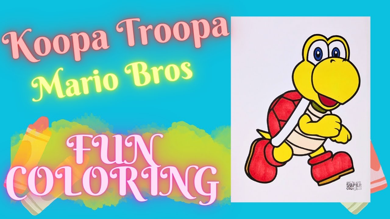 Koopa troopa fro ario bros fun coloring