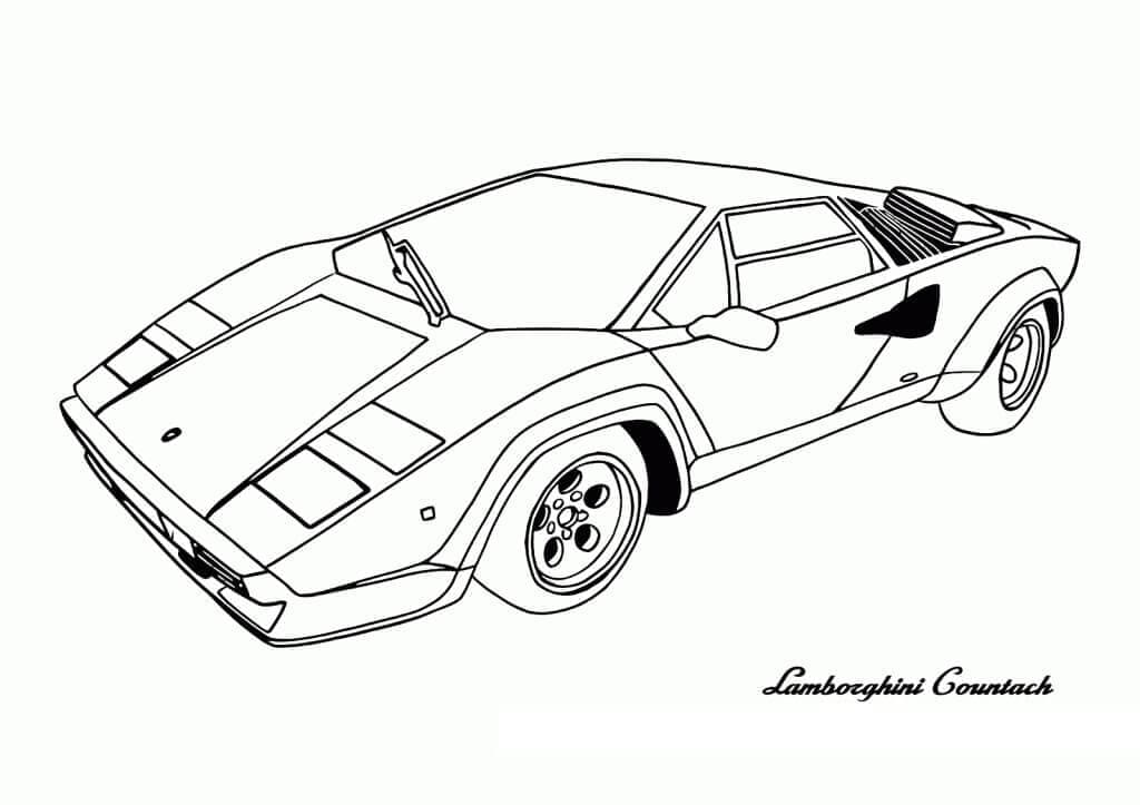 Lamborghini countach car coloring page