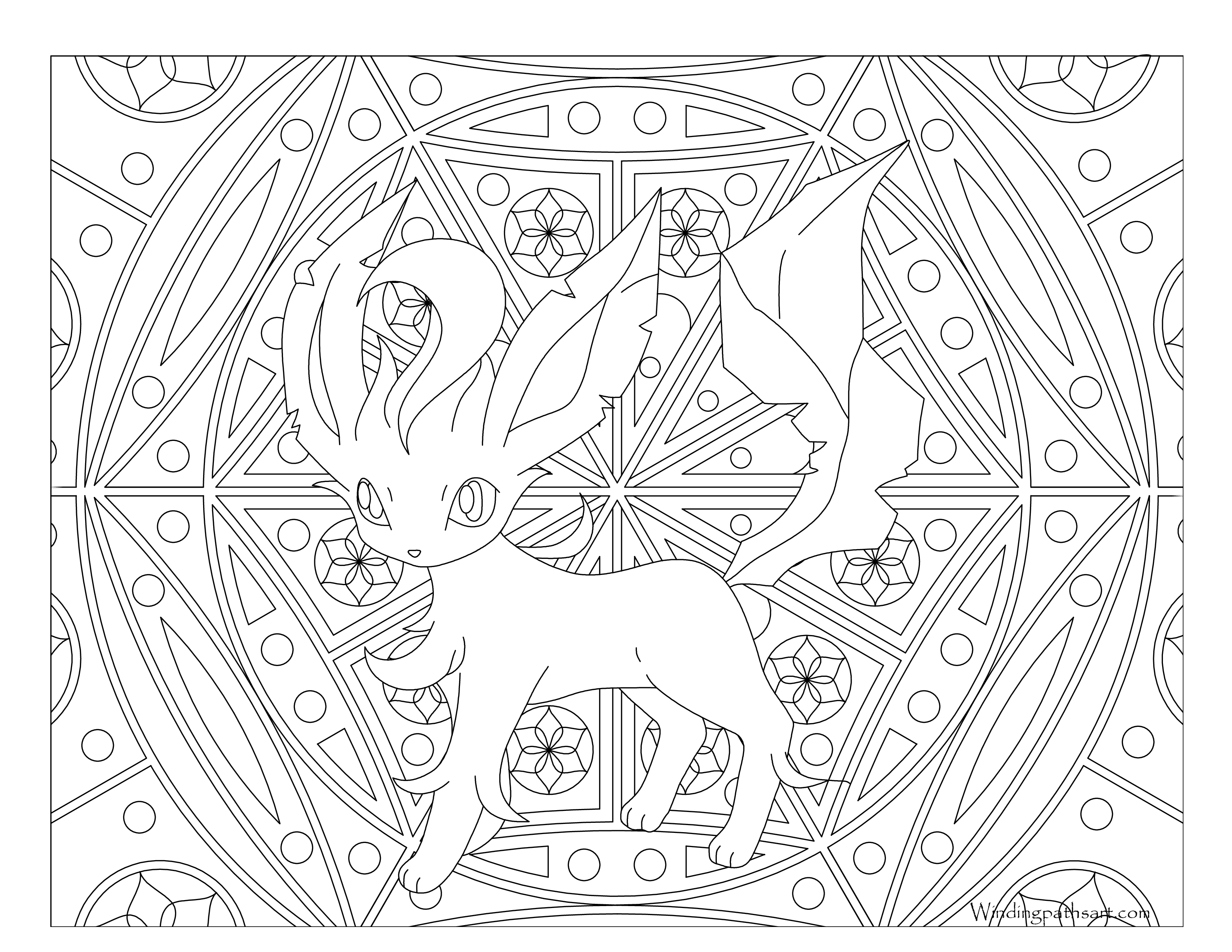 Leafeon pokemon coloring page