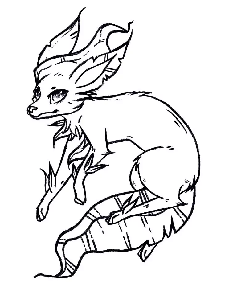 Amazing leafeon pokemon coloring page