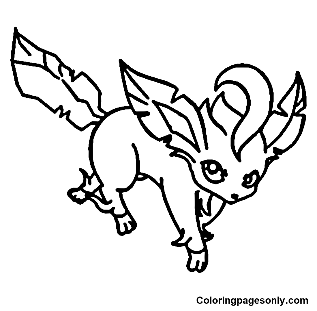 Leafeon coloring pages printable for free download