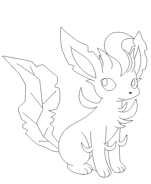 Leafeon lineart by michy on deviantart pokemon coloring pages coloring pages love coloring pages