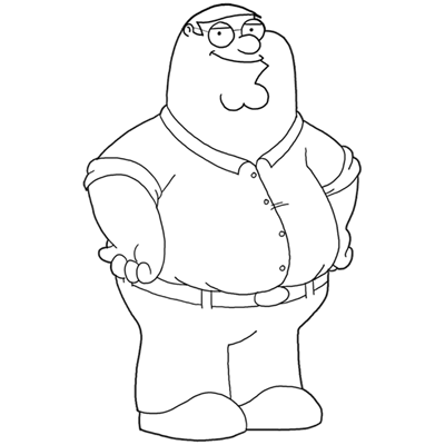 How to draw peter griffin from family guy step by step drawing lesson