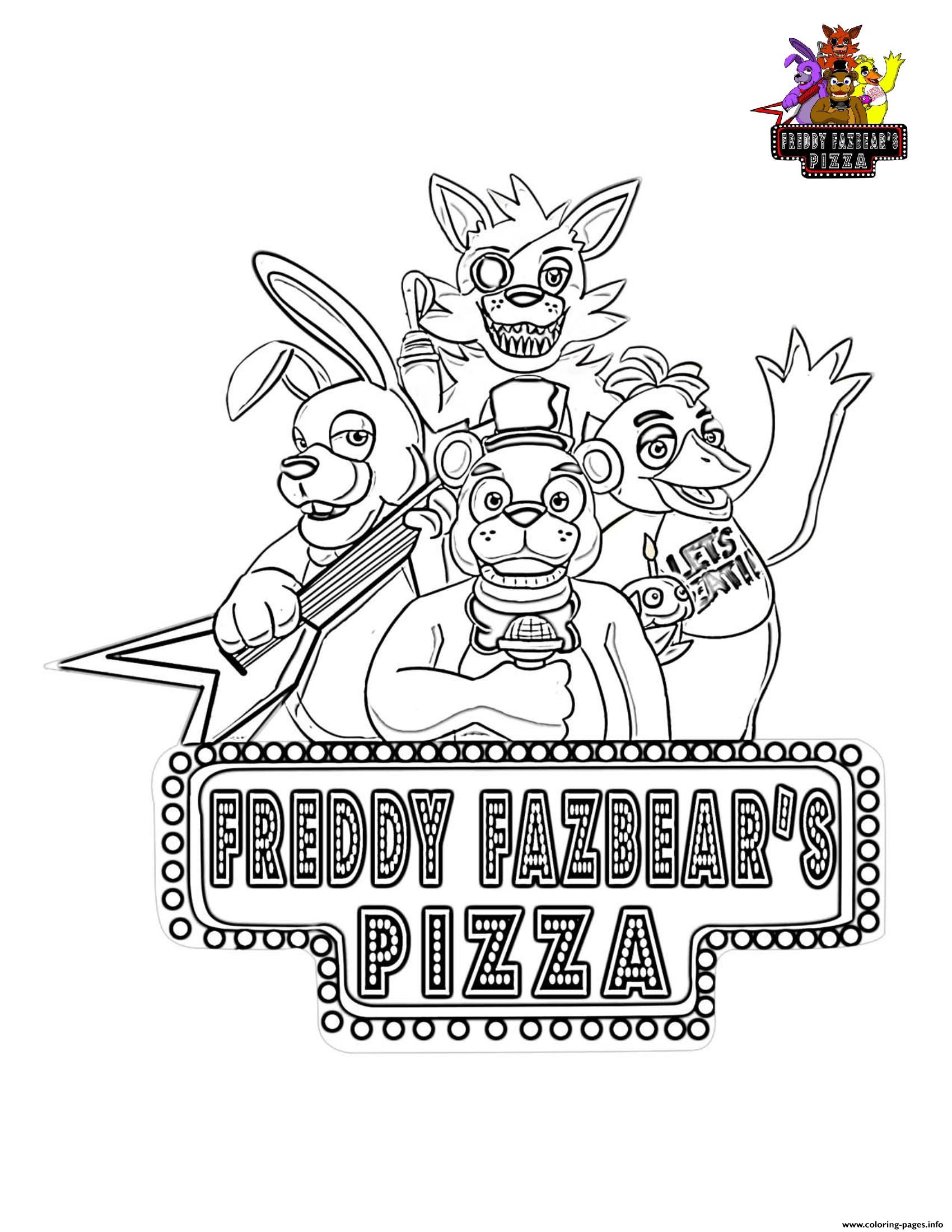 Five nights at freddys fnaf coloring page printable