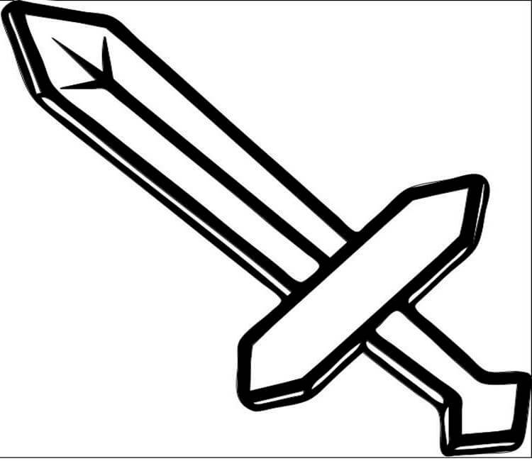 Drawing sword coloring page