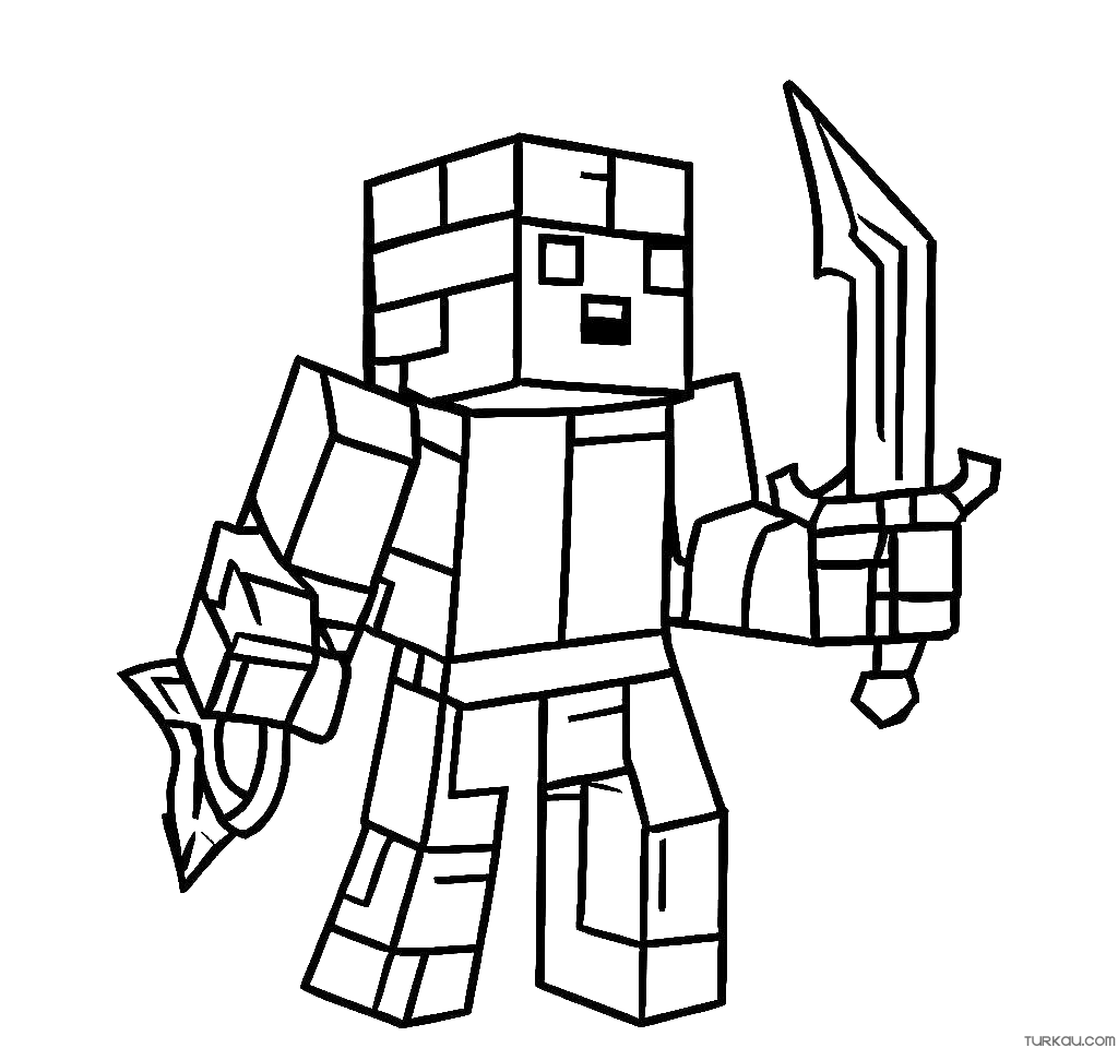 Sword minecraft coloring page