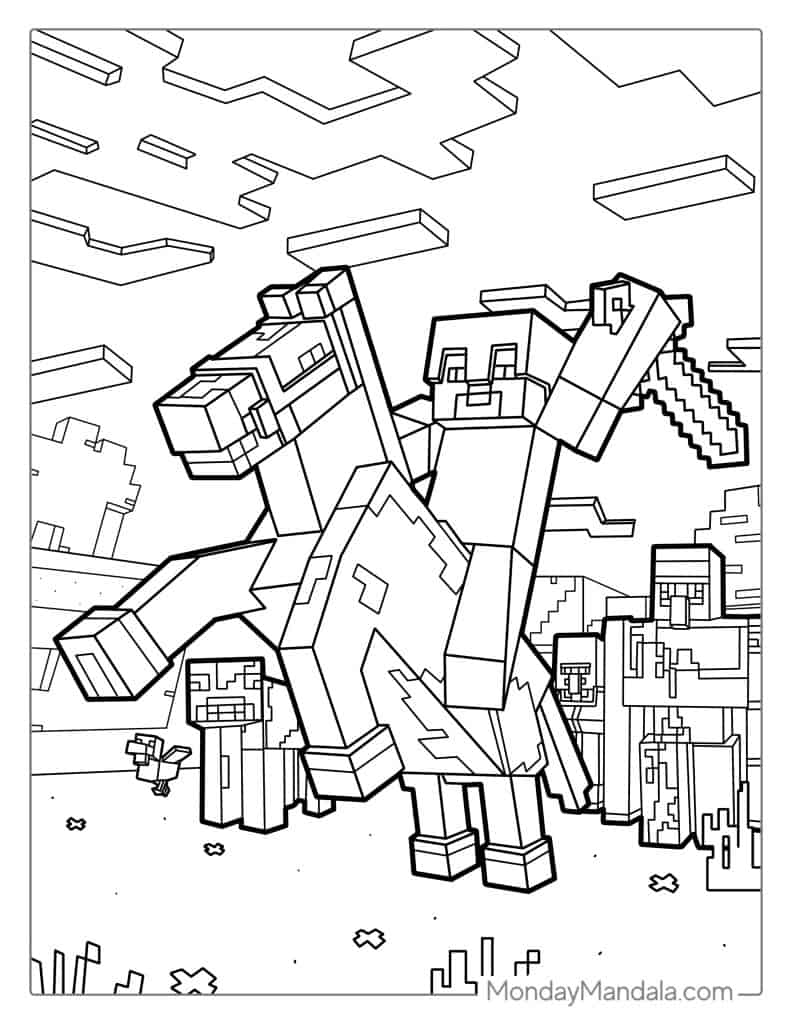 Minecraft coloring pages free pdf printables