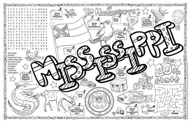 Mississippi symbols facts funsheet â pack of