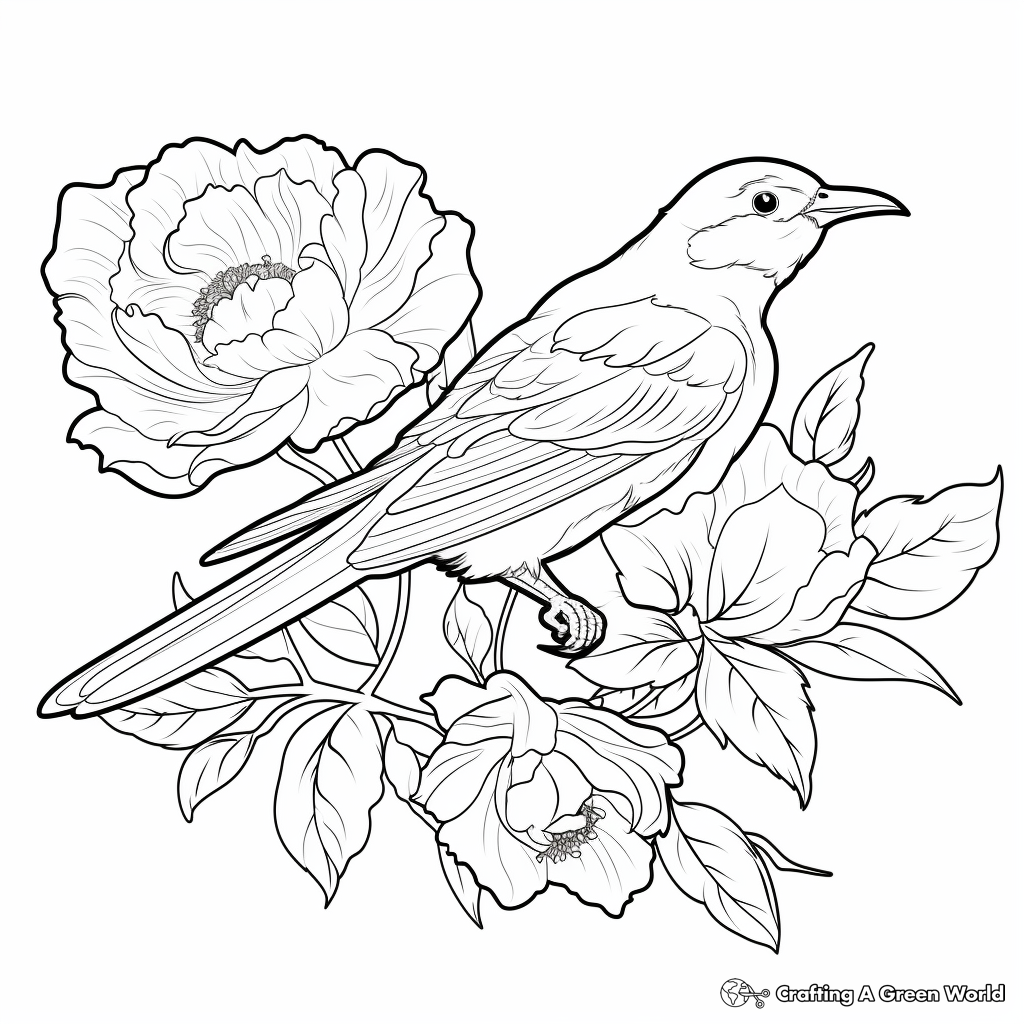 Peony coloring pages