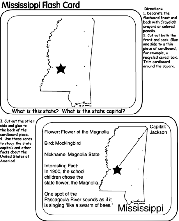 Us state flash cards