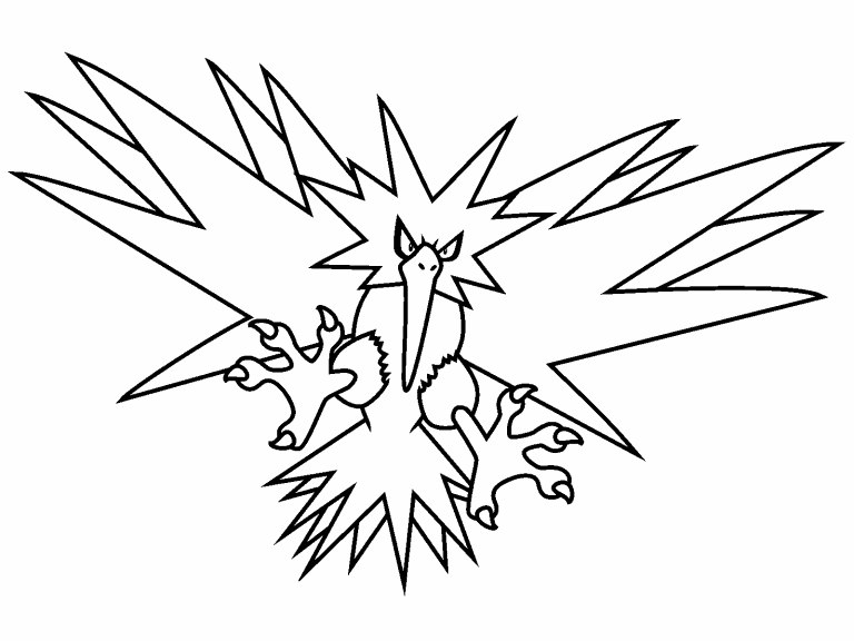 Free coloring page oct zapdos