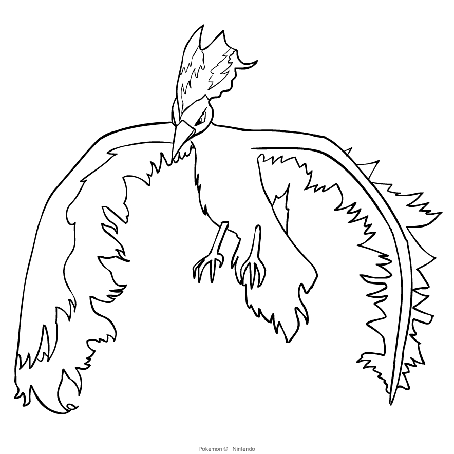 Moltres from pokemon coloring page