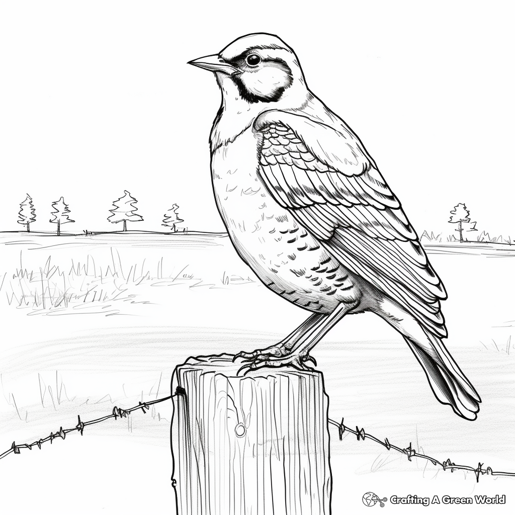 Western meadowlark coloring pages