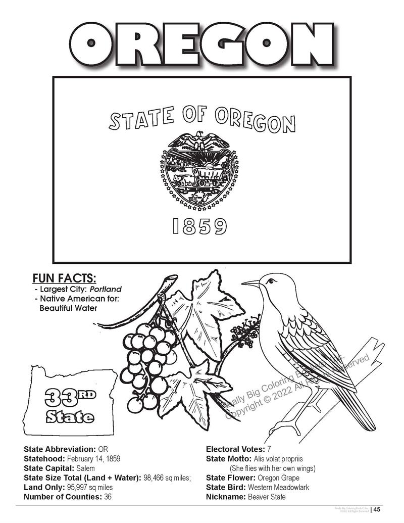 Oregon state coloring book x