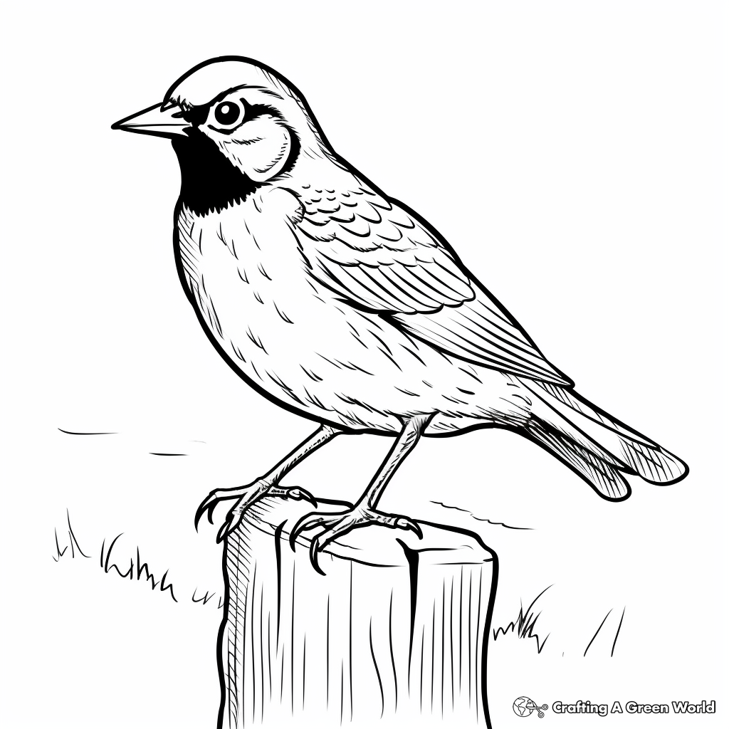 Western meadowlark coloring pages