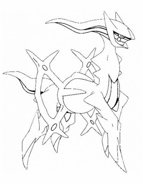 Arceus image outline coloring page