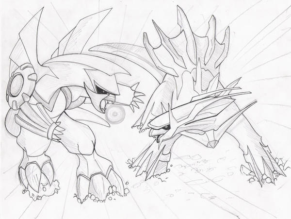 Palkia vs dialga by pokeprof on