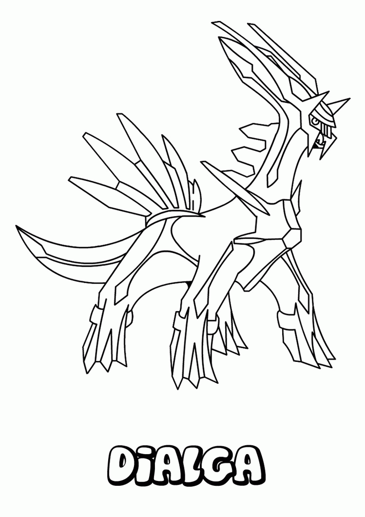 Palkia and dialga pokemon coloring page