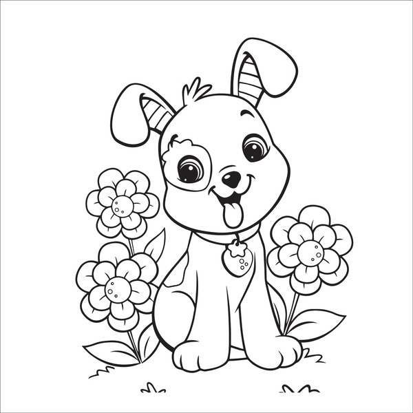 Dog coloring page kids royalty