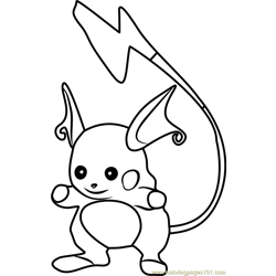 Pokemon raichu coloring pages for kids