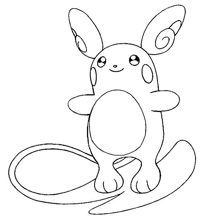 Coloring page pokãmon alola forms alolan raichu