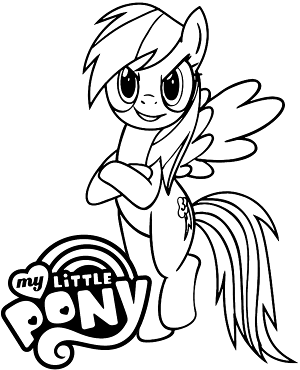 Big rainbow dash coloring page to print