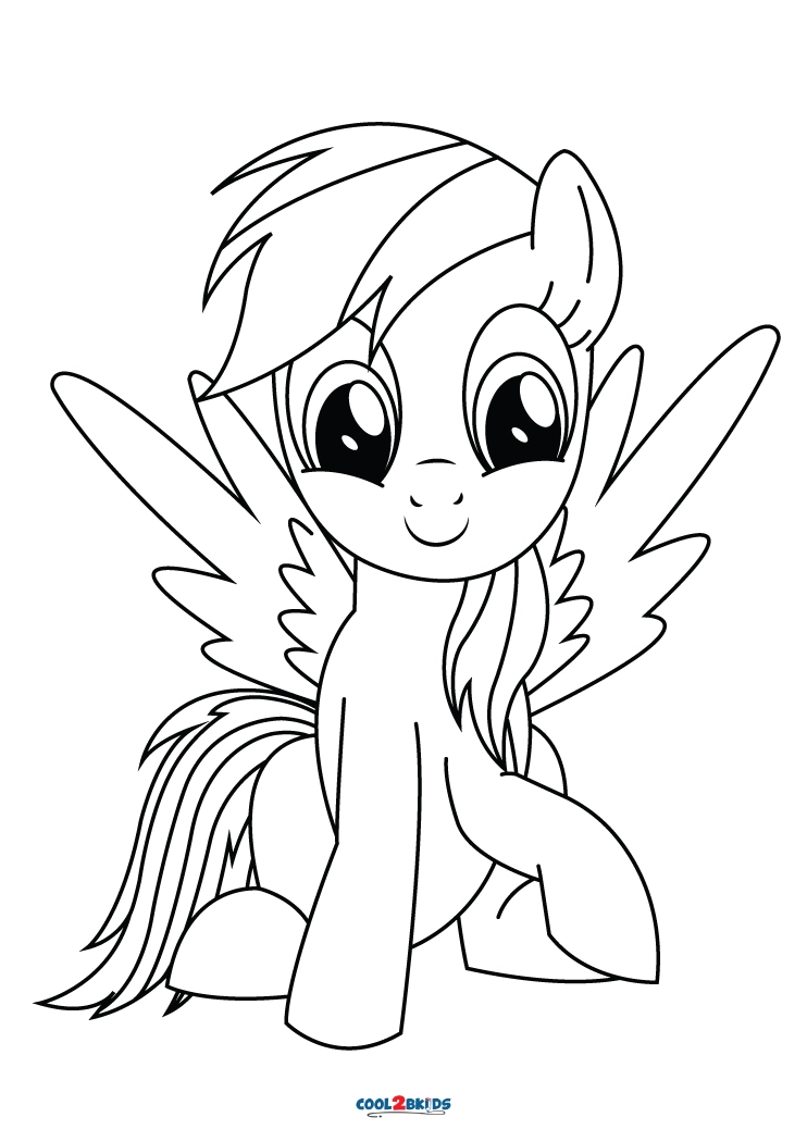 Free printable rainbow dash coloring pages for kids