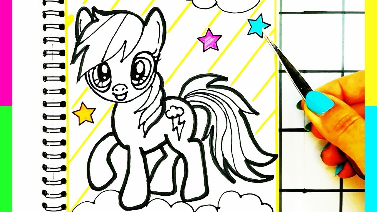 Y little ponyrainbow dash coloring for kids and toddlers