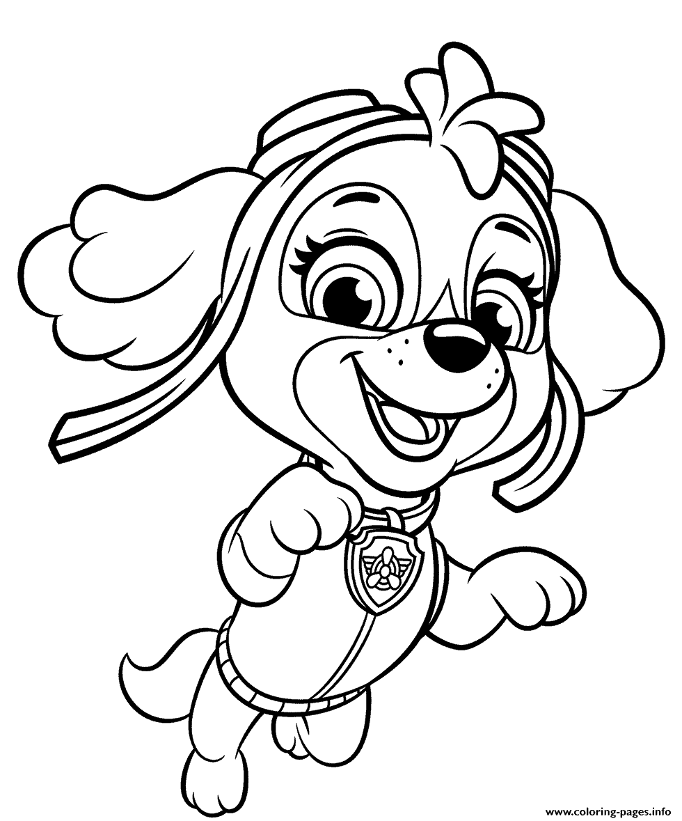 Cute paw patrol skye coloring pages free