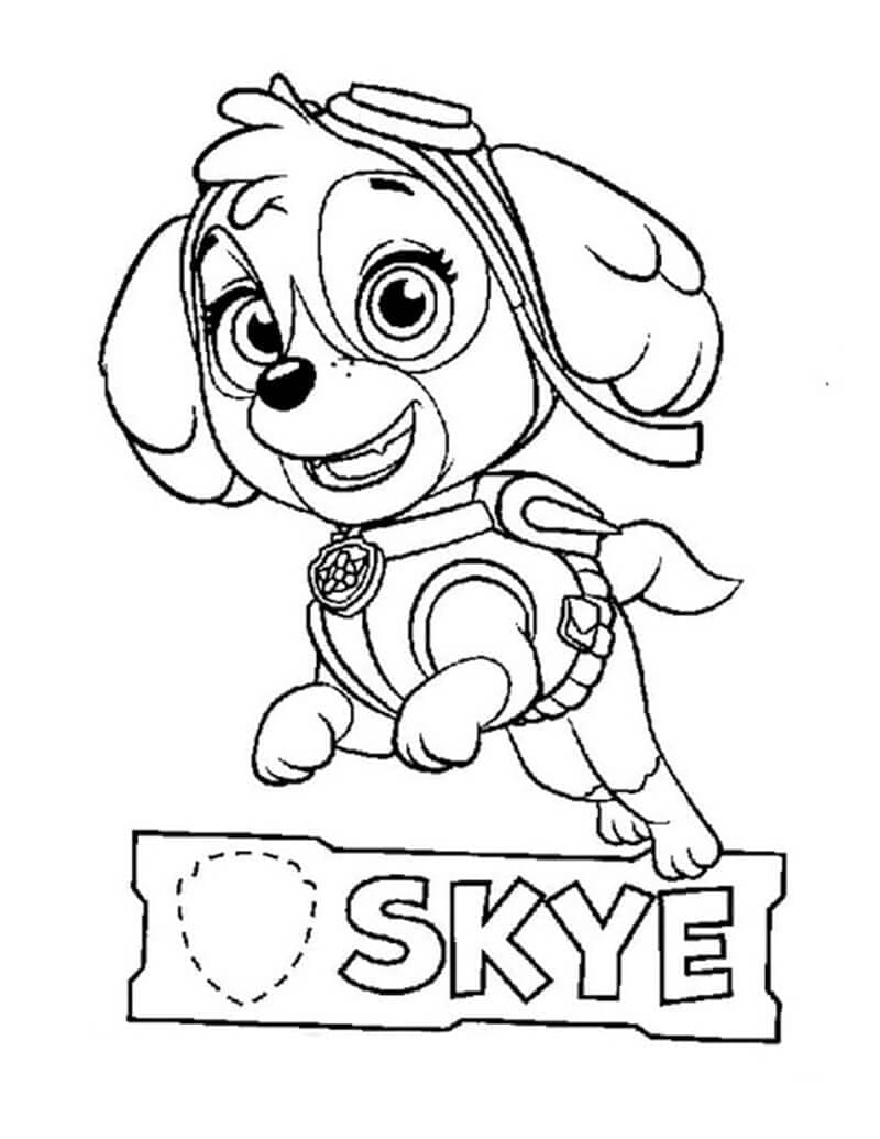 Free skye paw patrol coloring page