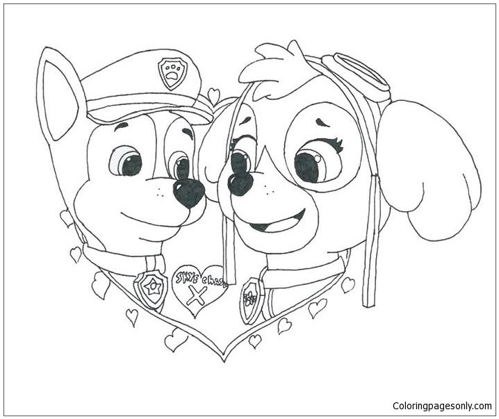 Skye paw patrol coloring pages printable for free download