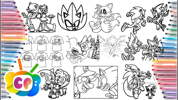Sonic coloring pages mix sonic tails knuckles shadow amy rose super sonic how to draw sonic