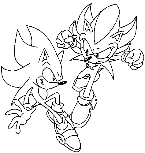 Super sonic and shadow lineart by daringashia on