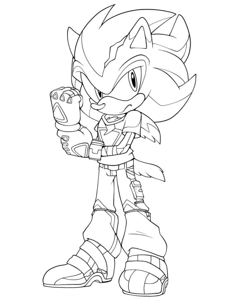 Cool sonic coloring page