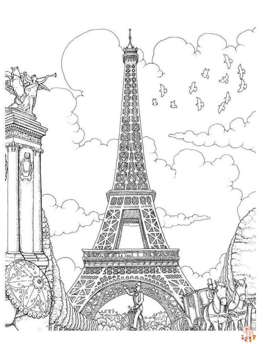 Printtable paris coloring pages free for kids and adults