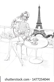 Best eiffel tower coloring page royalty
