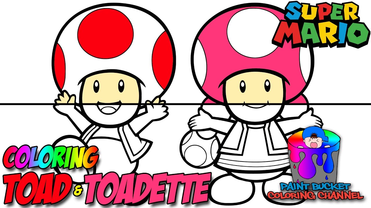 How to color toad and toadette