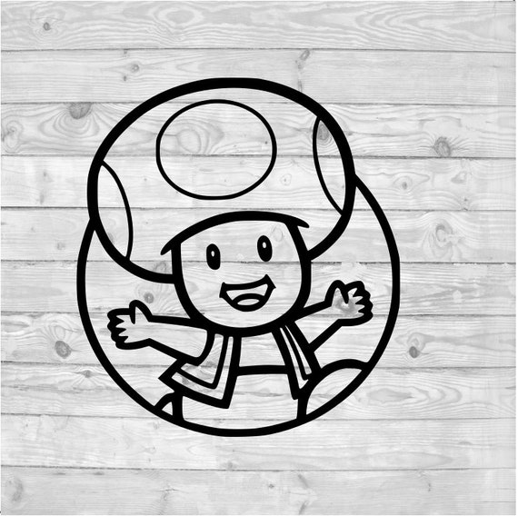 Toad svg instant download svg png dxf cricut cameo silhouette vinyl design heat press file super mario instant download