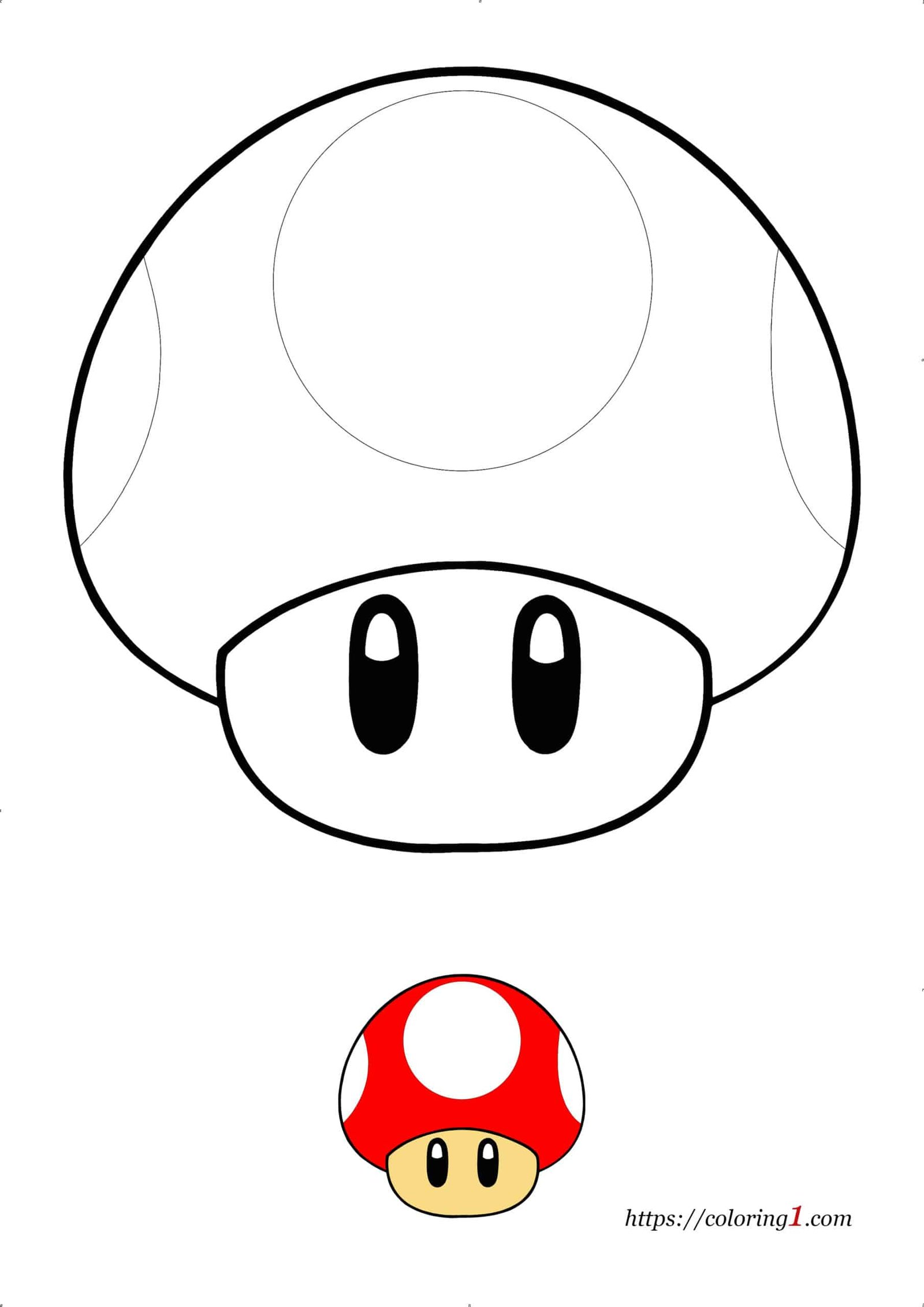 Mario mushroom coloring pages