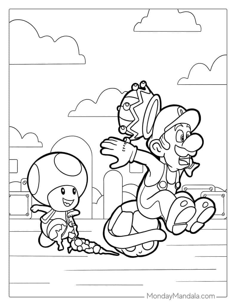 Toad coloring pages free pdf printables